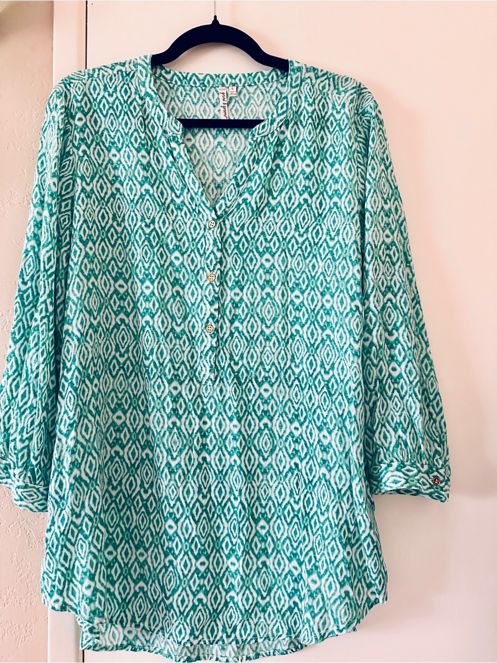 grand & greene Tunic - Large-Teal and White